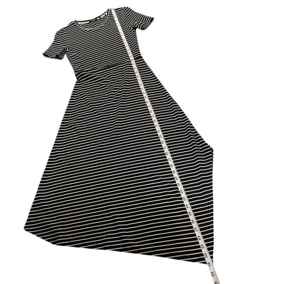 Club Monaco Short Sleeve Striped Asymmetrical Dress Black White Size Small - Picture 13 of 13
